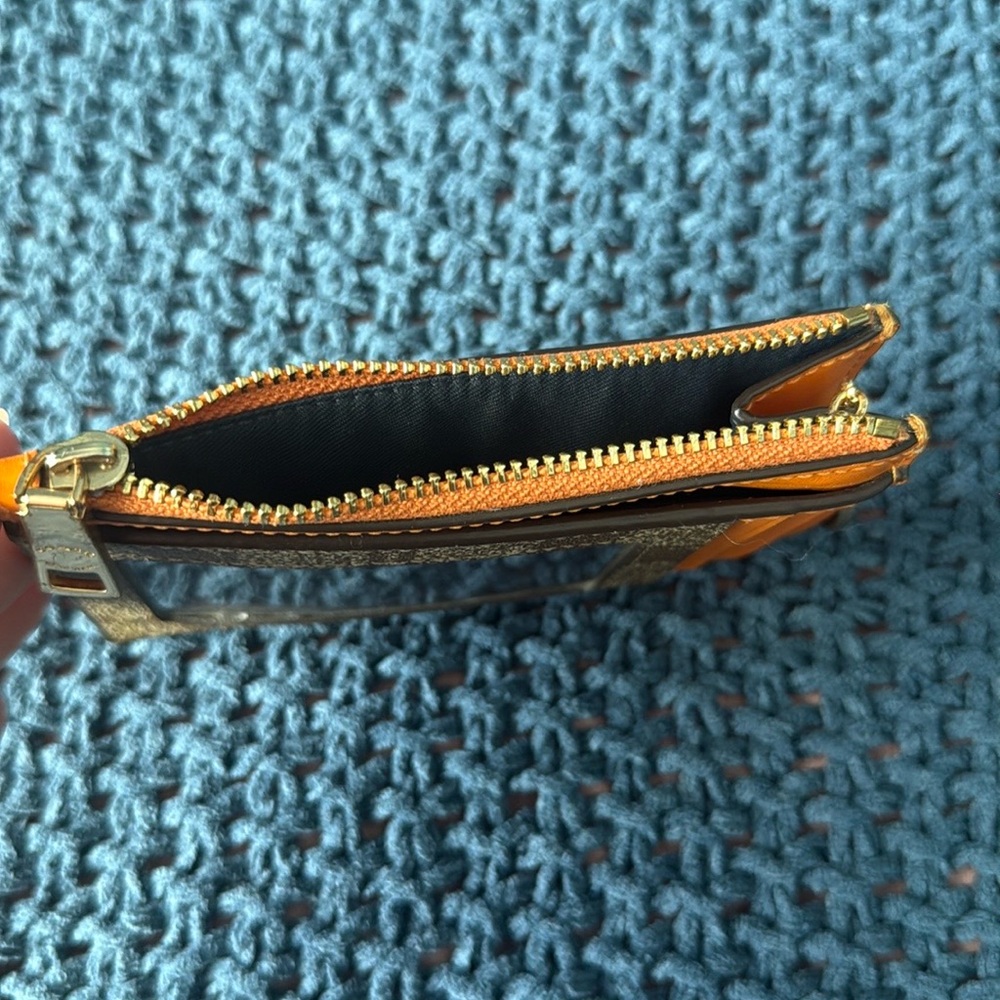 Coach Orange and Brown Card Holder - Picture 5 of 7